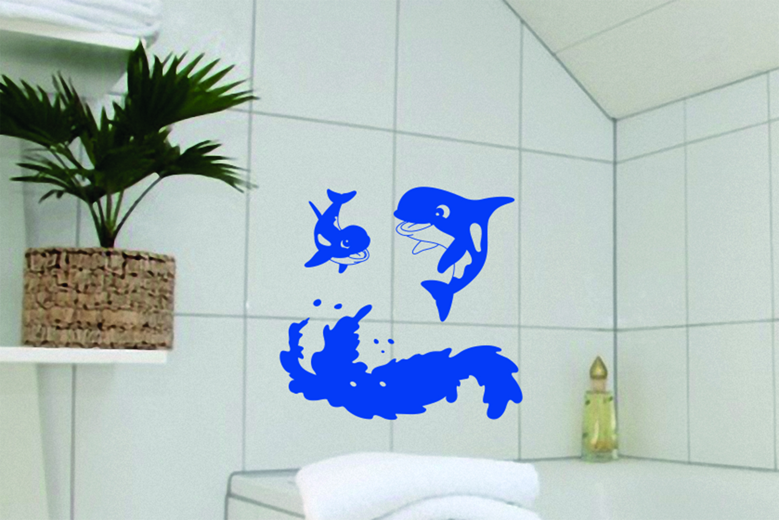 Wandtattoo Lustige Delphine KD001 Delfin Delphin Kinderzimmer Bad